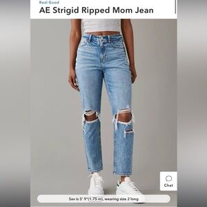 American Eagle Strigid Ripped Mom Jean